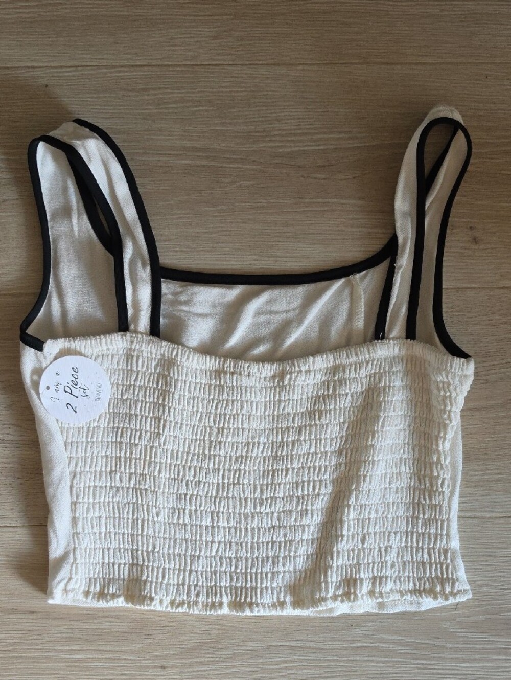 Sienna Sky Cream Tank & Short Sleep Set with Black Trim - Picture 5 of 11